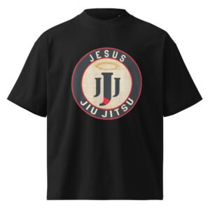 Jiu Jitsu Jesus - Unisex organic oversized high neck t-shirt