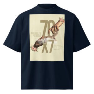 Unisex organic oversized high neck t-shirt