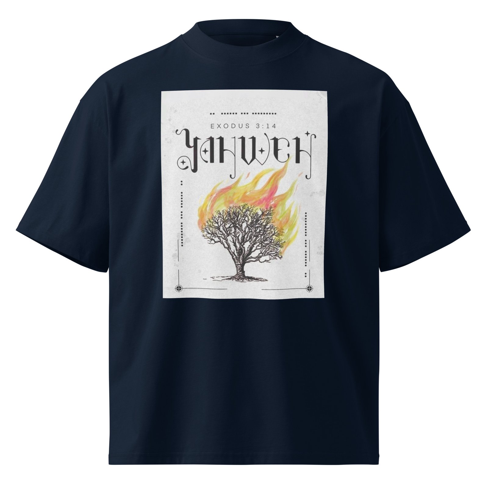 Unisex organic oversized high neck t-shirt