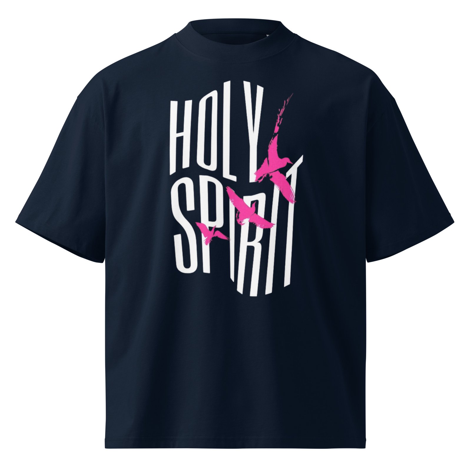 Unisex organic oversized high neck t-shirt