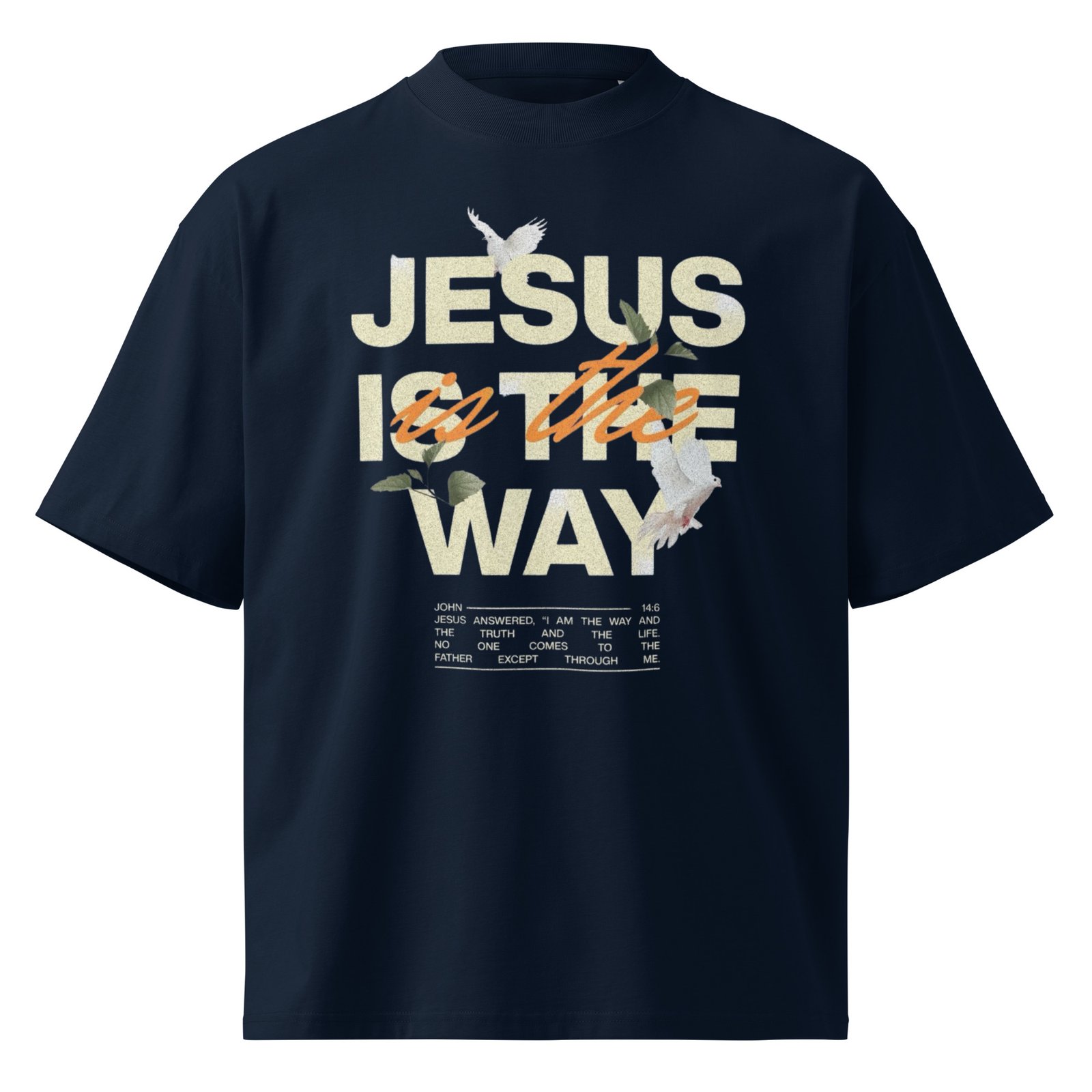 Unisex organic oversized high neck t-shirt