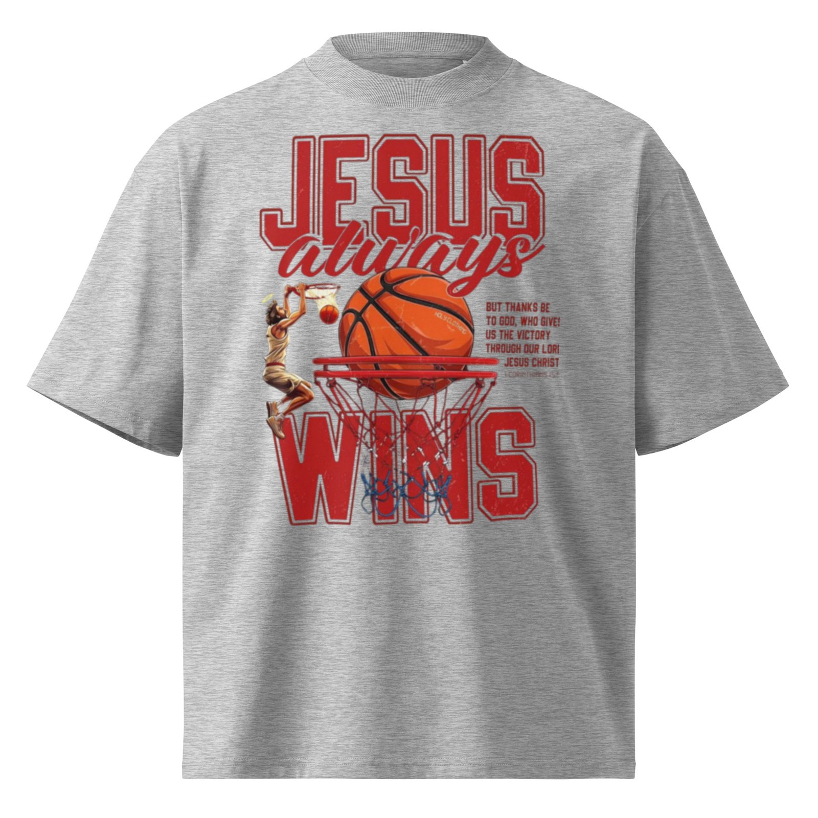 Jesus Unisex oversized high neck t-shirt - Image 5