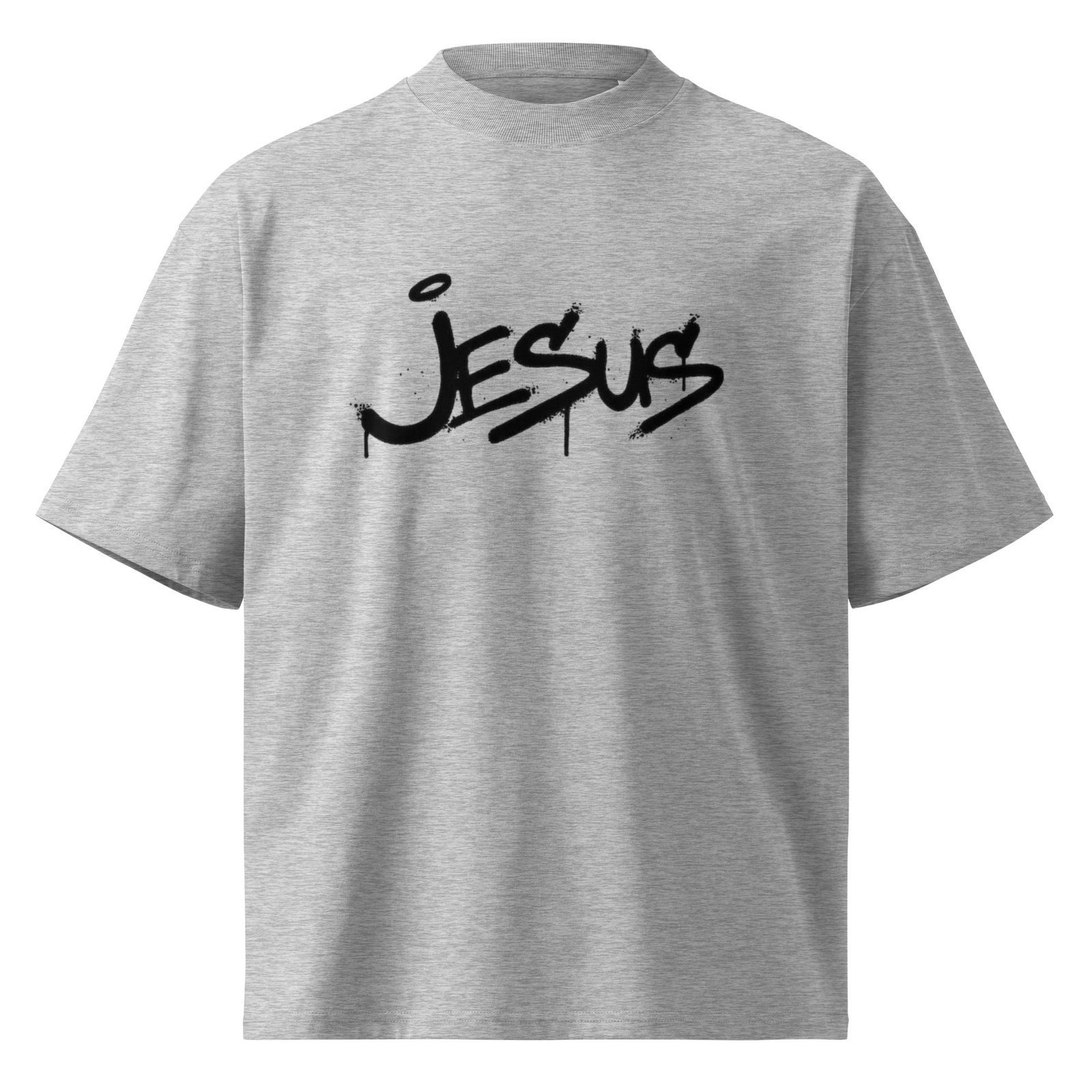 Unisex organic oversized high neck t-shirt