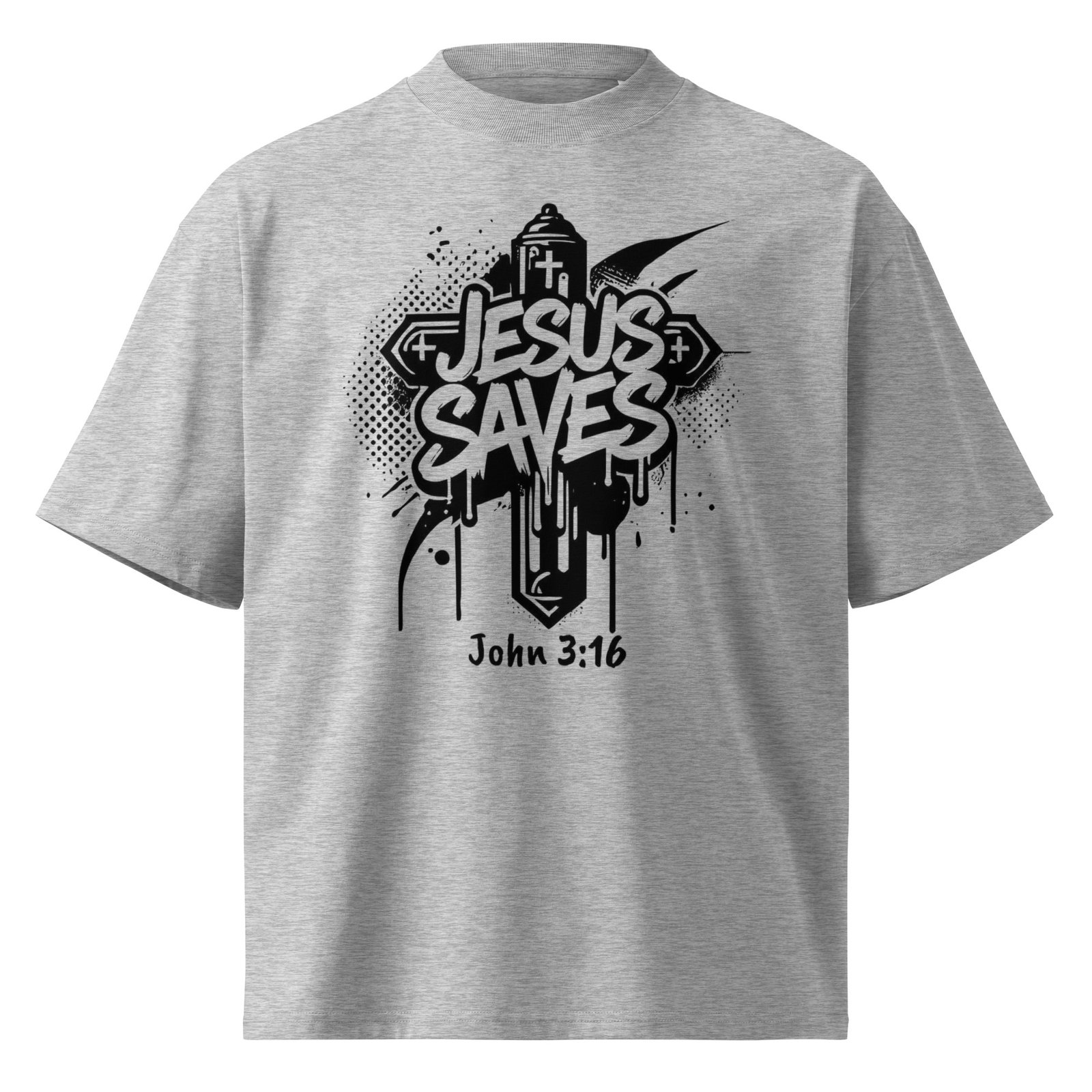 Unisex organic oversized high neck t-shirt