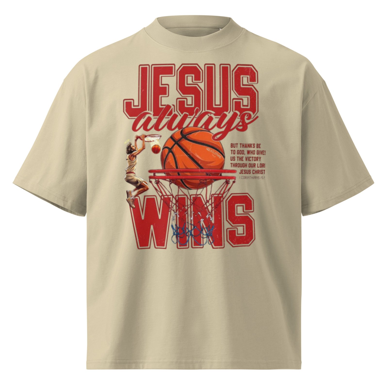 Jesus Unisex oversized high neck t-shirt - Image 7