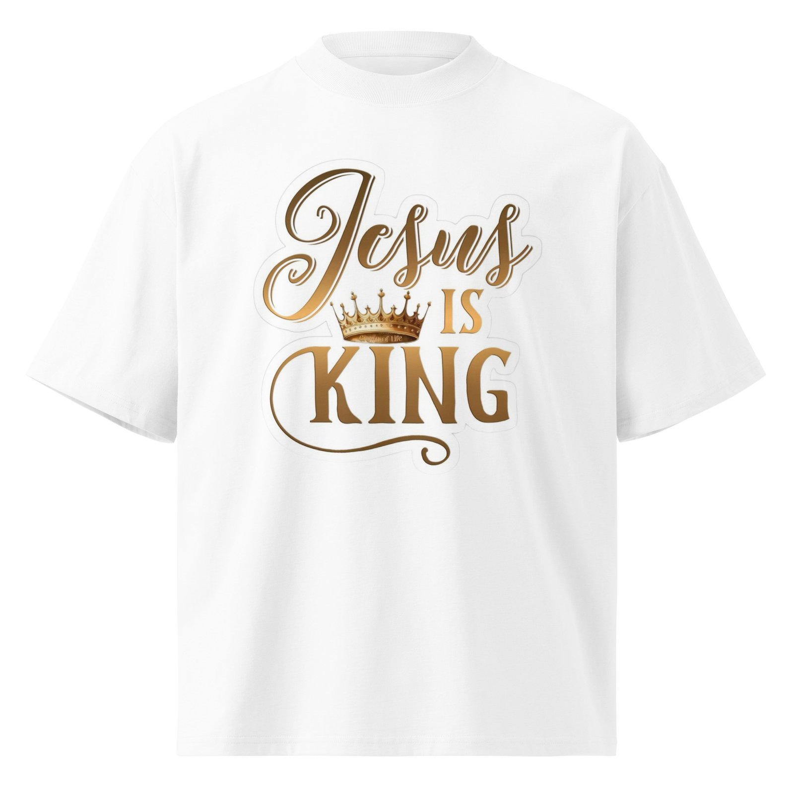 Unisex organic oversized high neck t-shirt